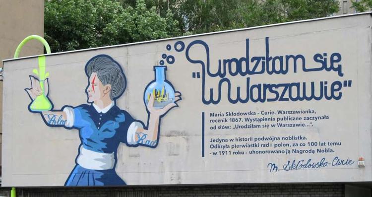 Mural of Maria Skłodowska-Curie