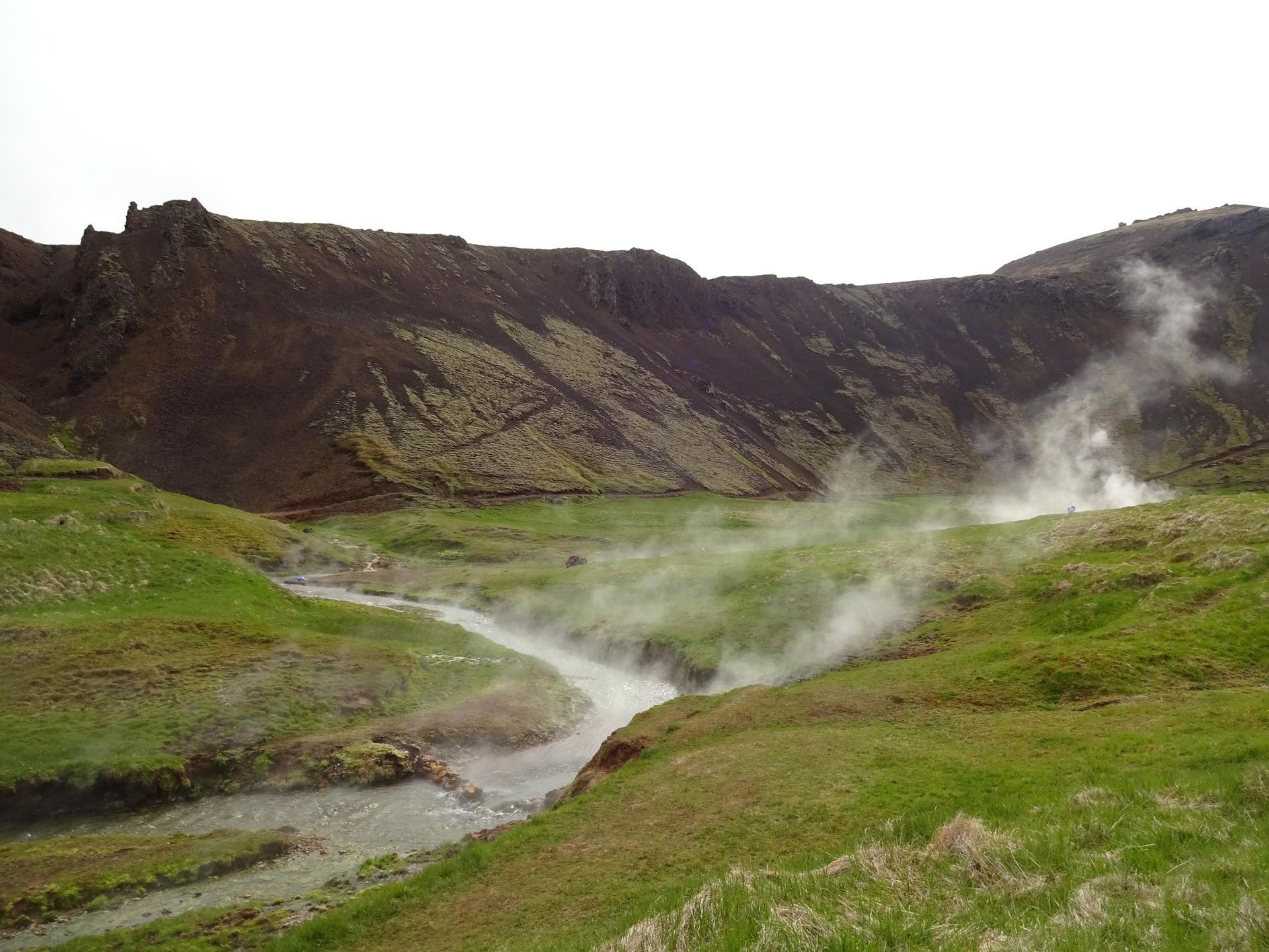 Reykjadalur Steam Valley and Hot Spring River